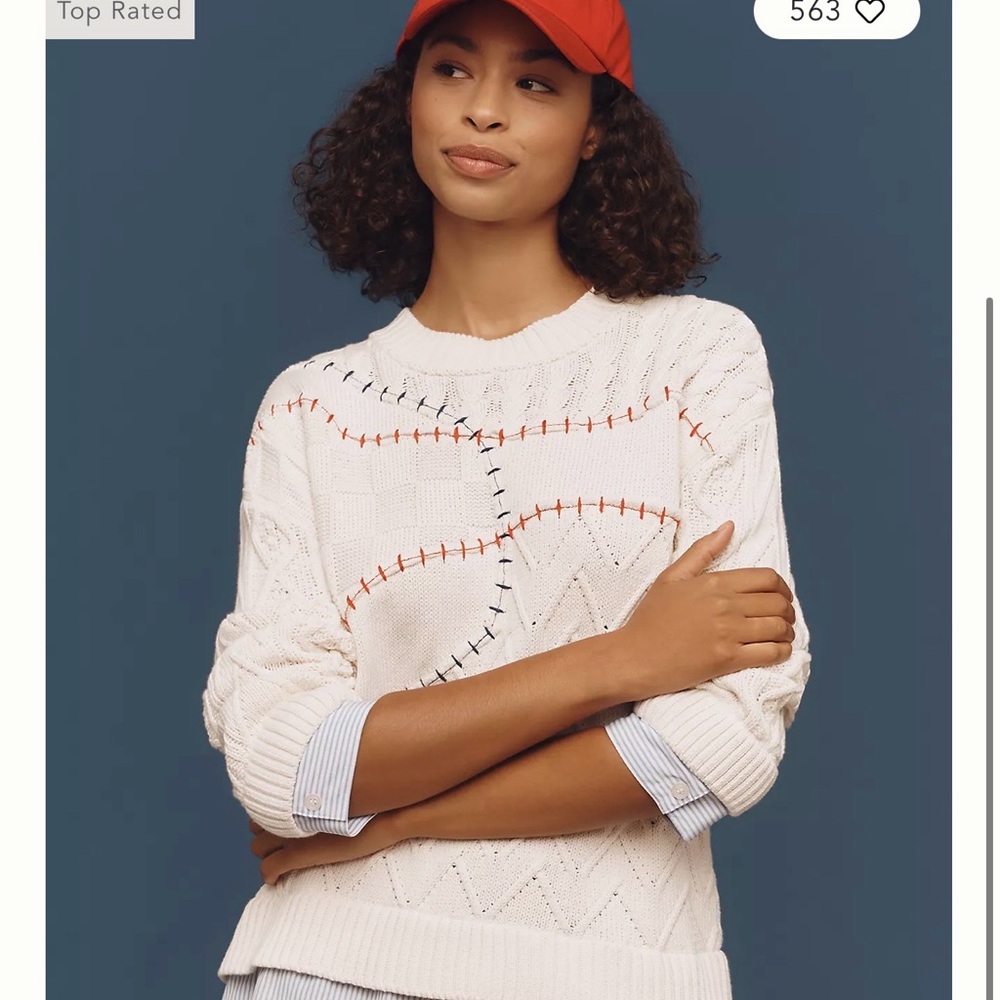 Pilcro Cable-Knit Twofer Sweater